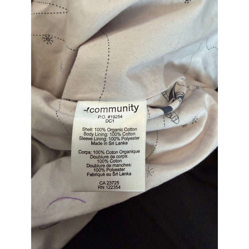 Aritzia Community Black Jacket Womens Small Belted Cropped Coat Organic Cotton S - Picture 10 of 11
